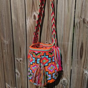 Orange Tribal Patterned Crossbody